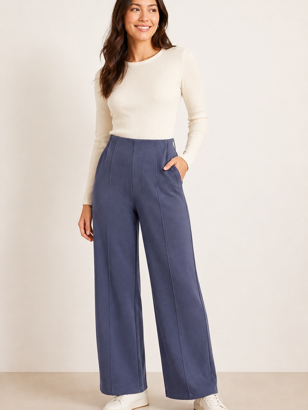 a new day Wide-Leg High-Rise Pants in Slate Blue